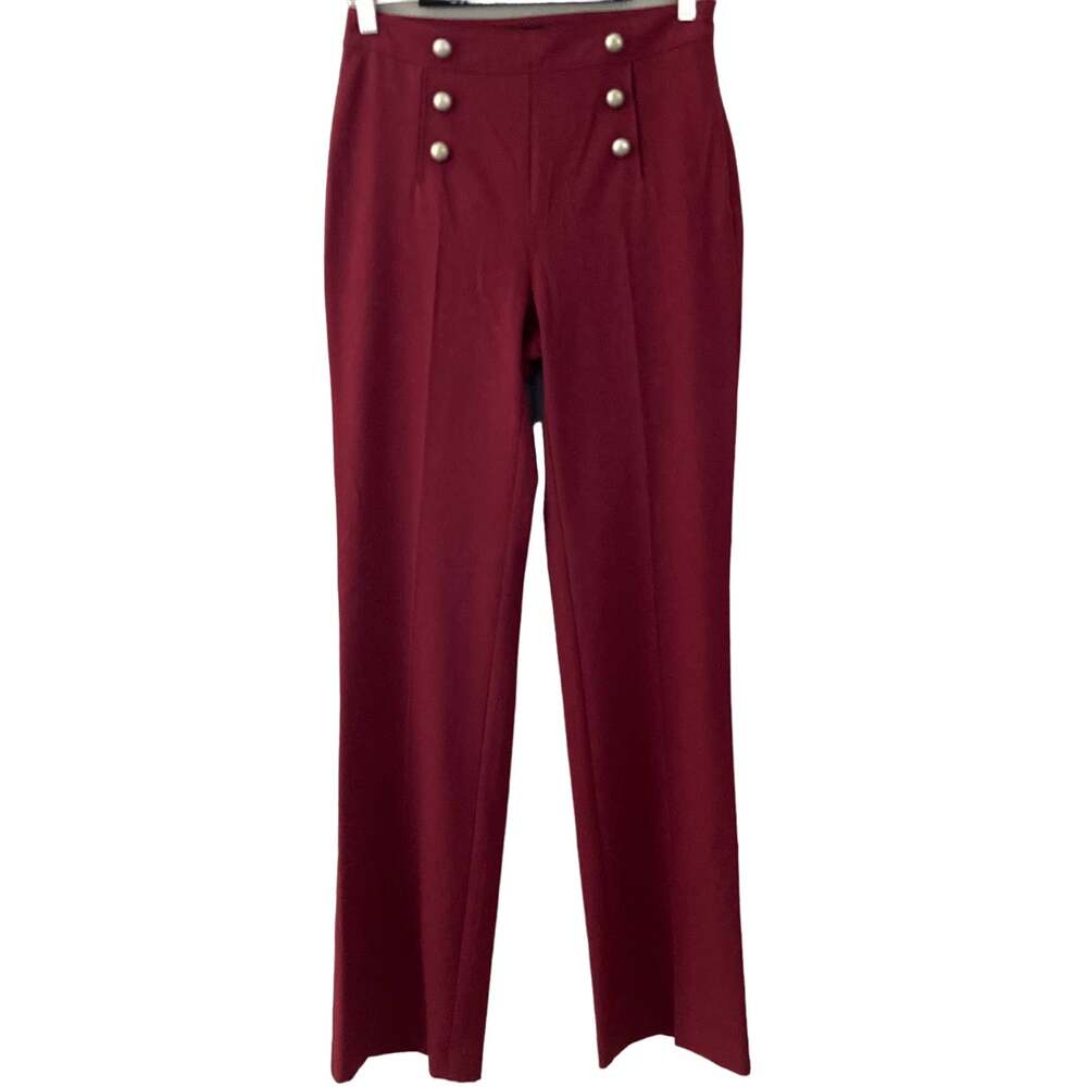 Venus Sailor Pants Wide Leg High Waisted - Burgundy Red Wine - 4